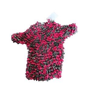 Vintage Y2K‎ New popcorn top pink gray 90s one size.